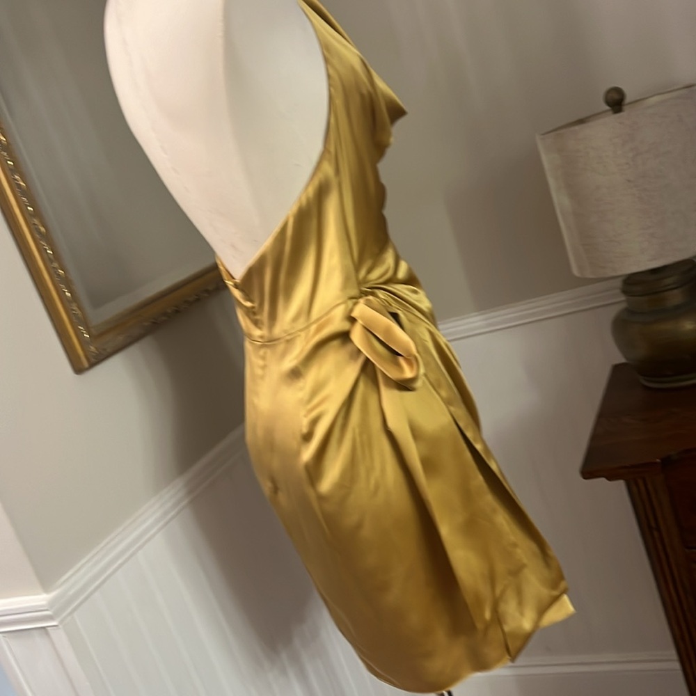 Amanda Uprichard Martine silk dress. Gold size large NWT - Picture 4 of 10